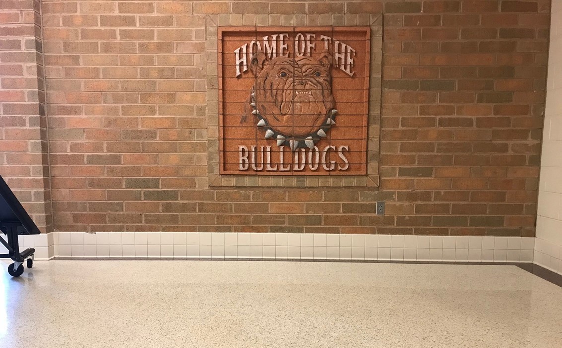 Photo of Brick Bulldog in HHS Cafeteria